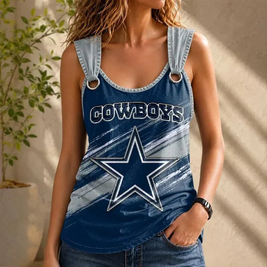 [TOUCHDOWN DEAL] NEW CUSTOMIZED NFL21 DCB DALLAS COWBOYS O-RING SHOULDER TANK TOP