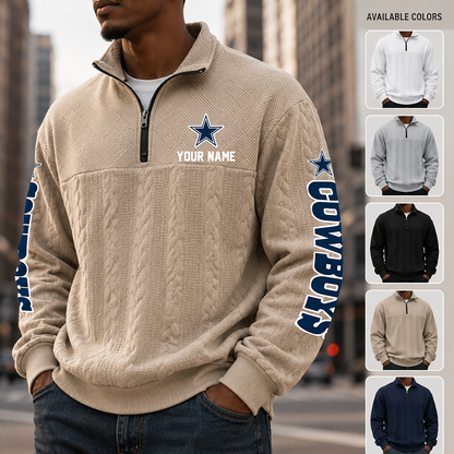 [TOUCHDOWN DEAL] NEW CUSTOMIZED NFL21 DCB DALLAS COWBOYS MULTICOLOR QUARTER-ZIP SWEATSHIRT