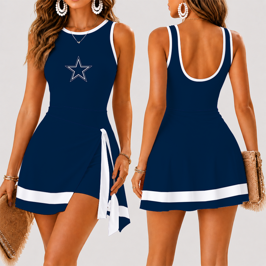 [TOUCHDOWN DEAL] NEW CUSTOMIZED NFL21 DCB DALLAS COWBOYS WOMEN'S SUMMER SKORT DRESS