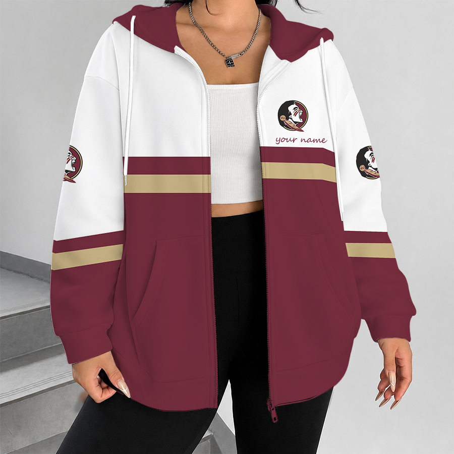 [FAN FAVORITE] NEW CUSTOMIZED NCAA FBS21 FLS FLORIDA STATE SEMINOLES ZIP HOODIE