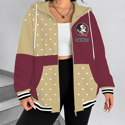 [TOUCHDOWN DEAL] NEW CUSTOMIZED NCAA FBS21 FLS FLORIDA STATE SEMINOLES ZIP HOODIE