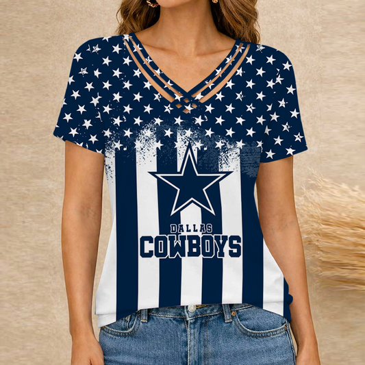 [TOUCHDOWN DEAL] NEW CUSTOMIZED NFL21 DCB DALLAS COWBOYS V-NECK SHIRT
