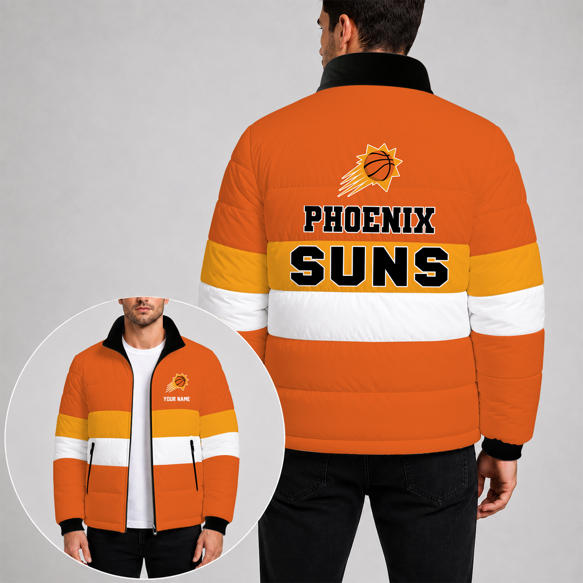 [SLAM DUNK DEAL] NEW CUSTOMIZED NBA21 PSU THE SUNS PUFFER JACKET