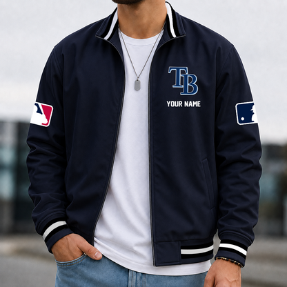 [HOMERUN DEAL] NEW CUSTOMIZED MLB21 TBR TAMPA BAY RAYS MULTICOLOR MEN'S CASUAL JACKET
