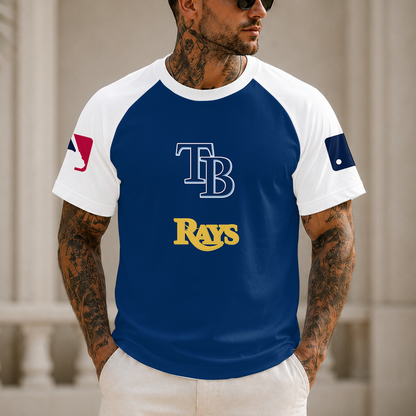 [HOMERUN DEAL] NEW MLB21 TBR TAMPA BAY RAYS CUSTOMIZED RAGLAN TEE