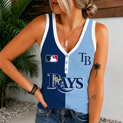 [HOMERUN DEAL] NEW CUSTOMIZED MLB21 TBR TAMPA BAY RAYS WOMEN'S V-NECK TANK TOP
