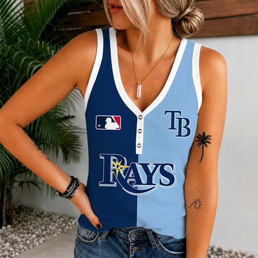 [HOMERUN DEAL] NEW CUSTOMIZED MLB21 TBR TAMPA BAY RAYS WOMEN'S V-NECK TANK TOP