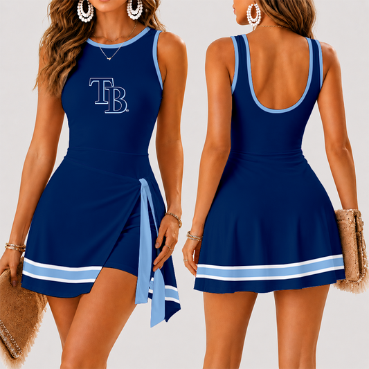 [HOMERUN DEAL] NEW CUSTOMIZED MLB21 TBR TAMPA BAY RAYS WOMEN'S SUMMER SKORT DRESS