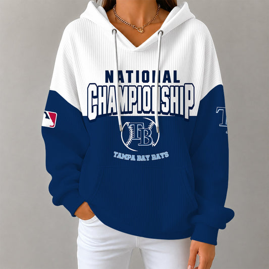 [HOMERUN DEAL] NEW CUSTOMIZED MLB21 TBR TAMPA BAY RAYS RIBBED HOODIE & SWEATSHIRT