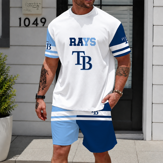 [HOMERUN DEAL] NEW CUSTOMIZED MLB21 TBR TAMPA BAY RAYS UNISEX T-SHIRT & SHORTS SET