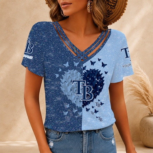 [HOMERUN DEAL] NEW CUSTOMIZED MLB21 TBR TAMPA BAY RAYS V-NECK SHIRT