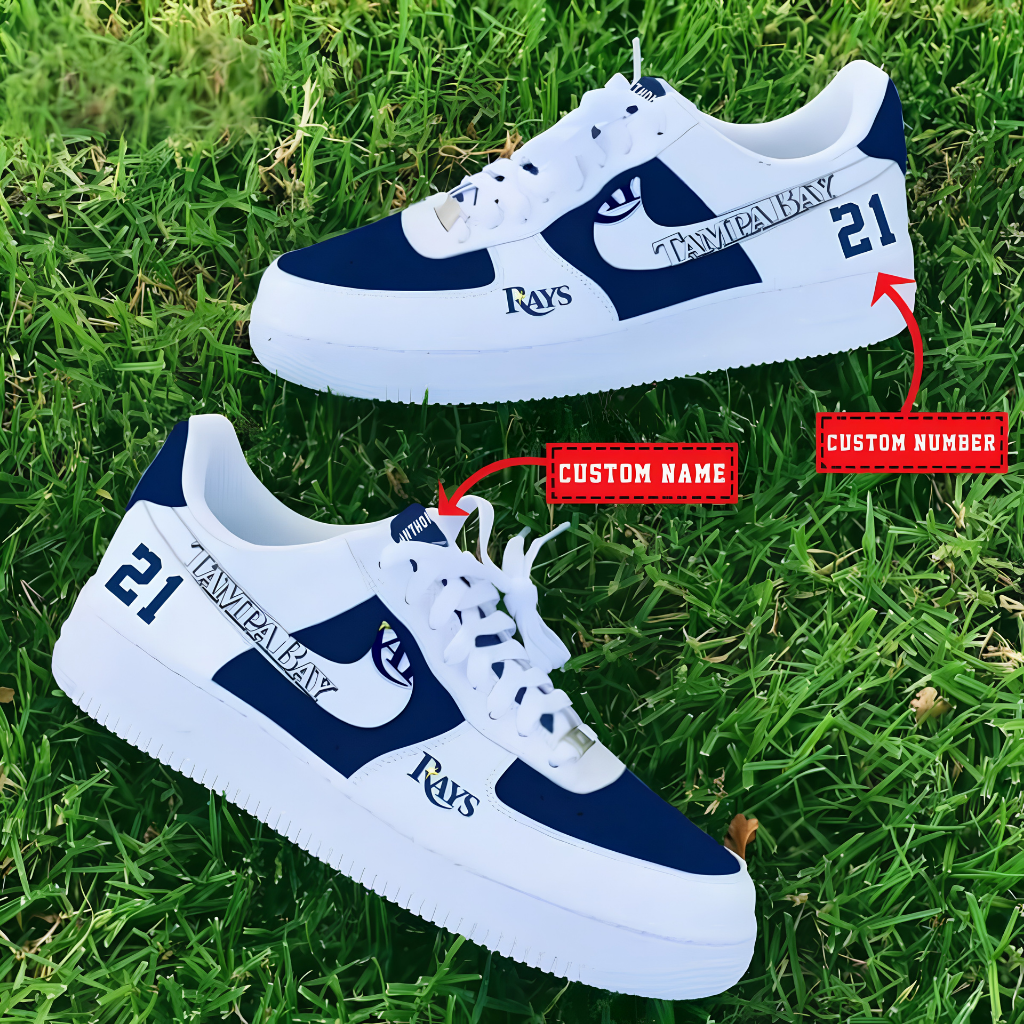 [HOMERUN DEAL] NEW CUSTOMIZED MLB21 TBR TAMPA BAY RAYS AF1 SHOES
