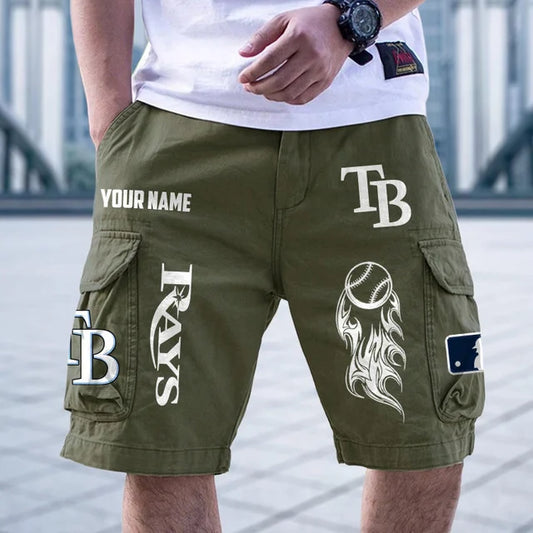[HOMERUN DEAL] NEW CUSTOMIZED MLB21 TBR TAMPA BAY RAYS MEN'S CARGO SHORTS