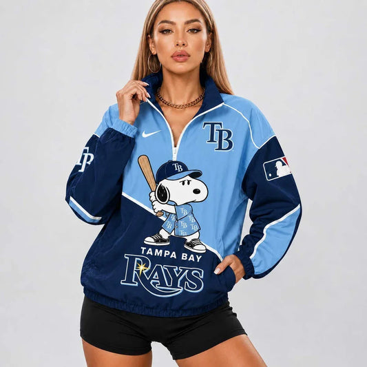 [HOMERUN DEAL] NEW CUSTOMIZED MLB21 TBR TAMPA BAY RAYS V-NECK ZIPPER SWEATSHIRT JACKET