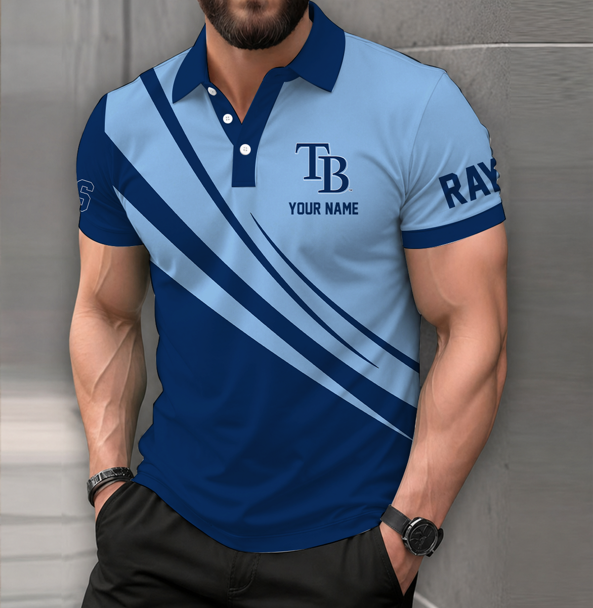 [HOMERUN DEAL] NEW CUSTOMIZED MLB21 TBR TAMPA BAY RAYS POLO SHIRT