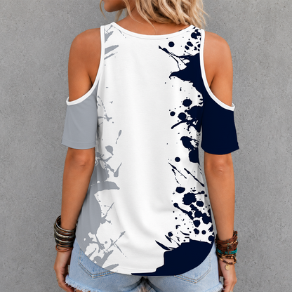 [SLAM DUNK DEAL] NEW CUSTOMIZED NCAA MAM21 UCH UCONN HUSKIES CRISS CROSS V-NECK TOP