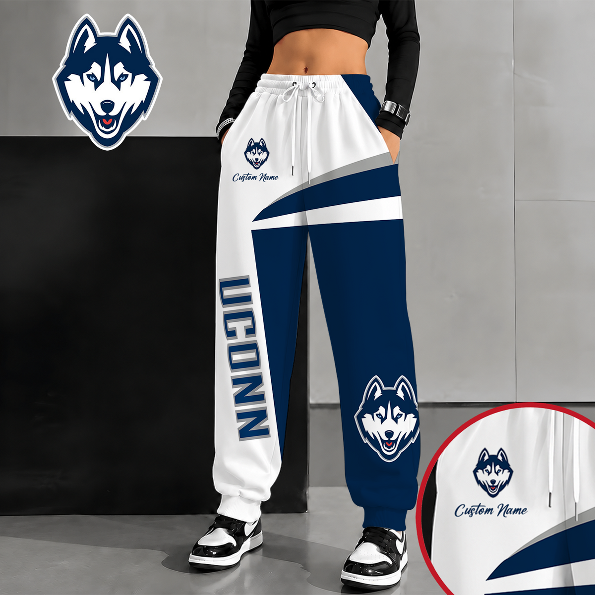 [SLAM DUNK DEAL] NEW CUSTOMIZED NCAA MAM21 UCH UCONN HUSKIES SWEATPANTS