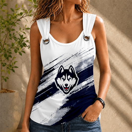 [SLAM DUNK DEAL] NEW CUSTOMIZED NCAA MAM21 UCH UCONN HUSKIES O-RING SHOULDER TANK TOP