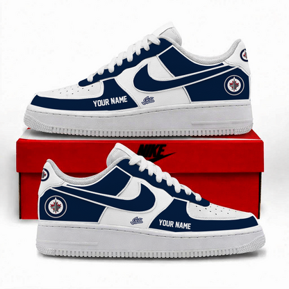 [PUCK DROP DEAL]NEW CUSTOMIZED NHL21 WPJ WINNIPEG JETS AF1 SHOES