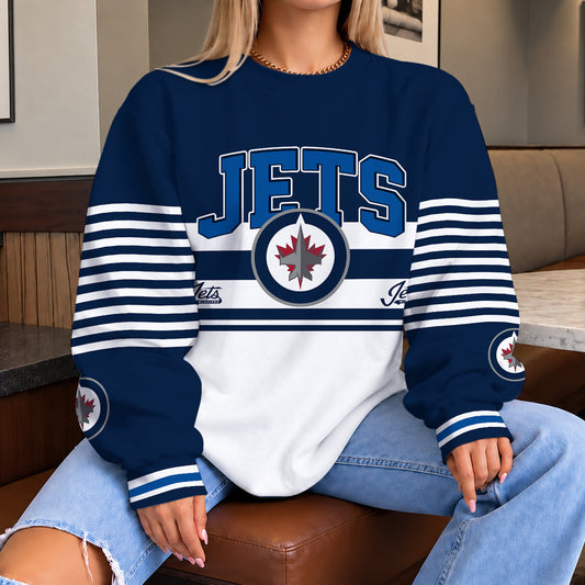 [PUCK DROP DEAL] NEW CUSTOMIZED NHL21 WPJ THE JETS UNISEX SWEATSHIRT