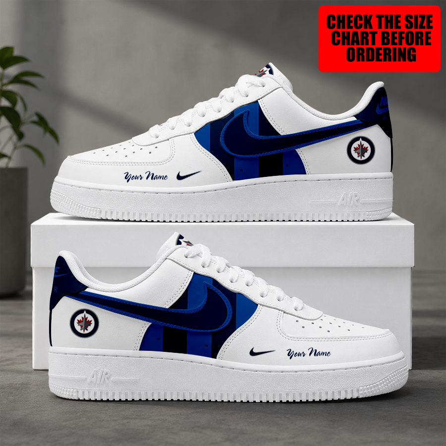 [PUCK DROP DEAL] NEW CUSTOMIZED NHL21 WPJ WINNIPEG JETS AF1 SHOES