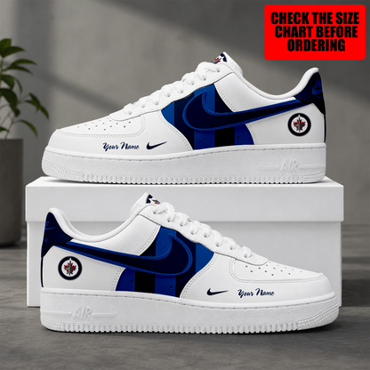 [PUCK DROP DEAL] NEW CUSTOMIZED NHL21 WPJ WINNIPEG JETS AF1 SHOES