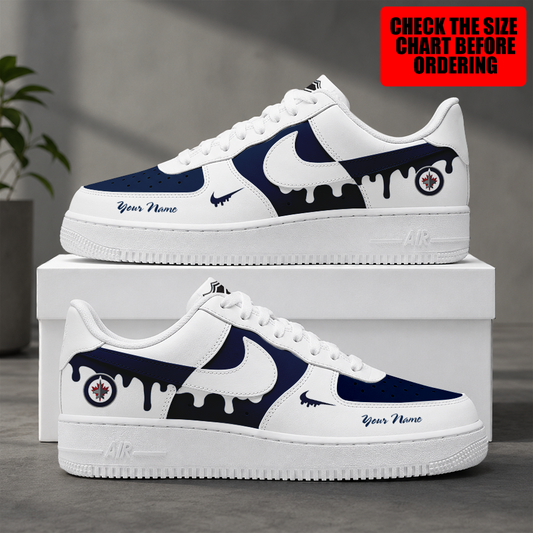 [PUCK DROP DEAL] NEW CUSTOMIZED NHL21 WPJ WINNIPEG JETS AF1 SHOES
