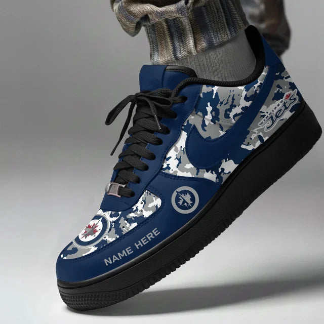 [PUCK DROP DEAL] NEW CUSTOMIZED NHL21 WPJ WINNIPEG JETS AF1 SHOES