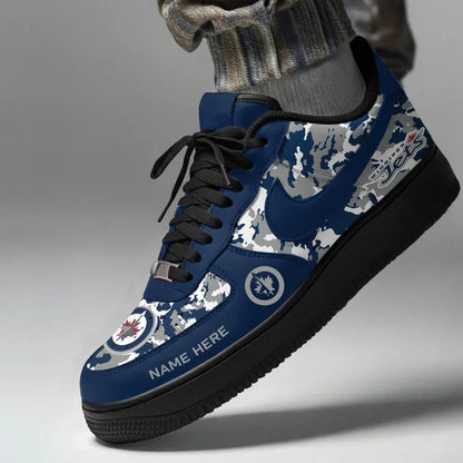 [PUCK DROP DEAL] NEW CUSTOMIZED NHL21 WPJ WINNIPEG JETS AF1 SHOES