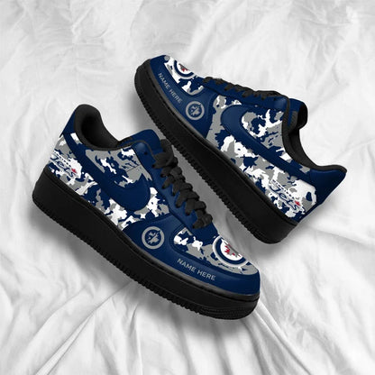 [PUCK DROP DEAL] NEW CUSTOMIZED NHL21 WPJ WINNIPEG JETS AF1 SHOES