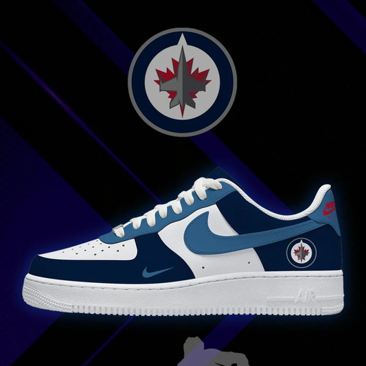 [PUCK DROP DEAL] NEW CUSTOMIZED NHL21 WPJ WINNIPEG JETS AF1 SHOES