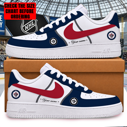 [PUCK DROP DEAL] NEW CUSTOMIZED NHL21 WPJ WINNIPEG JETS AF1 SHOES