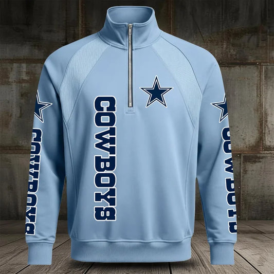 [TOUCHDOWN DEAL] NEW CUSTOMIZED NFL21 DCB DALLAS COWBOYS MEN'S MULTICOLOR QUARTER-ZIP PULLOVER