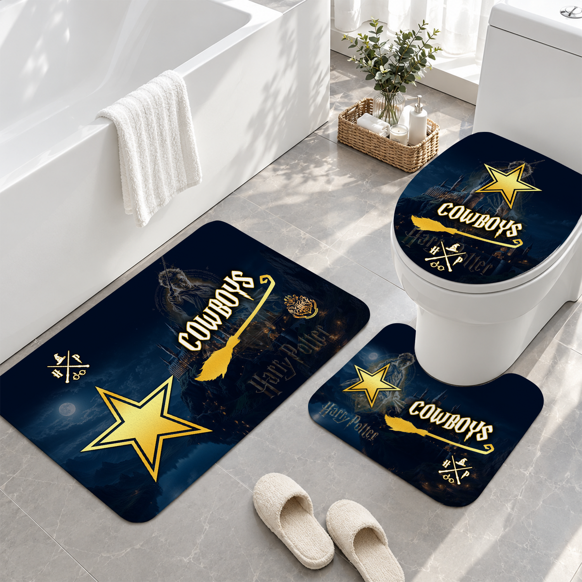 [TOUCHDOWN DEAL] NEW CUSTOMIZED NFL21 DCB DALLAS COWBOYS 3-PIECE BATHROOM RUG SET