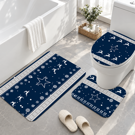 [TOUCHDOWN DEAL] NEW CUSTOMIZED NFL21 DCB DALLAS COWBOYS 3-PIECE BATHROOM RUG SET