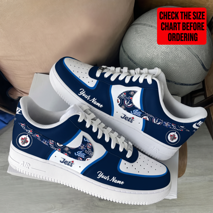 [PUCK DROP DEAL] NEW CUSTOMIZED NHL21 WPJ WINNIPEG JETS AF1 SHOES