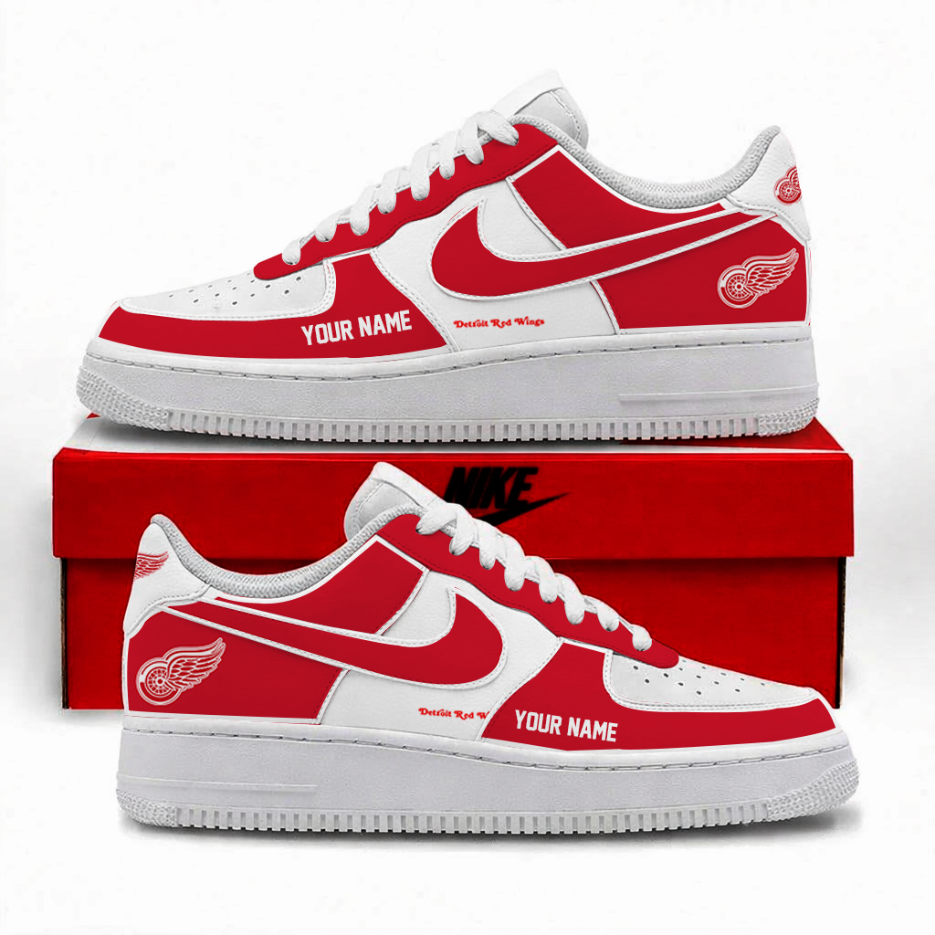 [PUCK DROP DEAL]NEW CUSTOMIZED NHL22 DRW DETROIT RED WINGS AF1 SHOES