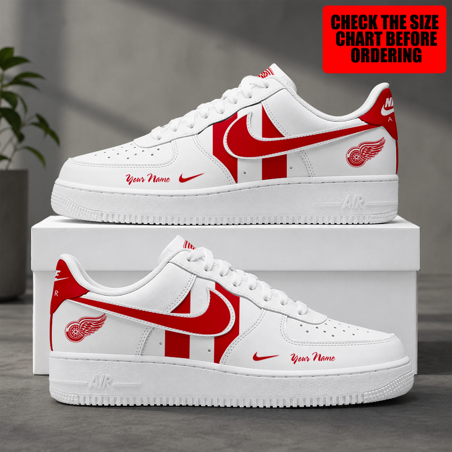 [PUCK DROP DEAL] NEW CUSTOMIZED NHL22 DRW DETROIT RED WINGS AF1 SHOES