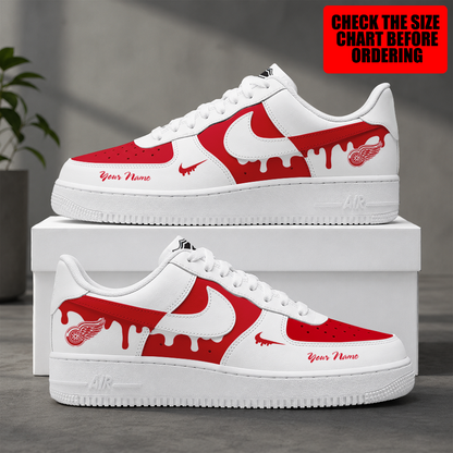 [PUCK DROP DEAL] NEW CUSTOMIZED NHL22 DRW DETROIT RED WINGS AF1 SHOES