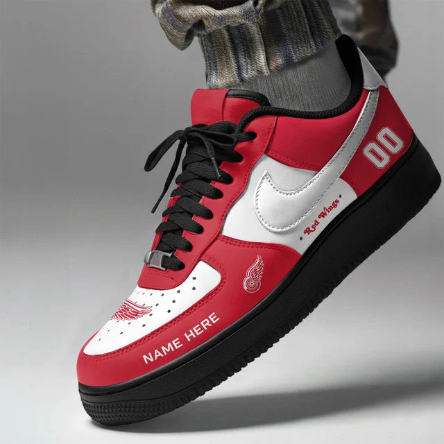 [PUCK DROP DEAL] NEW CUSTOMIZED NHL22 DRW DETROIT RED WINGS AF1 SHOES