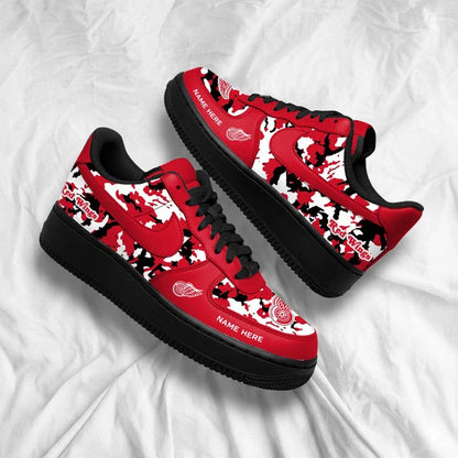 [PUCK DROP DEAL] NEW CUSTOMIZED NHL22 DRW DETROIT RED WINGS AF1 SHOES