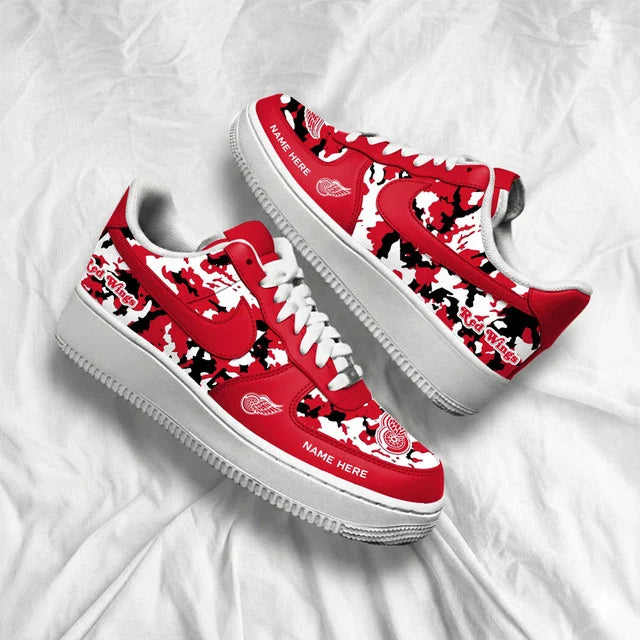 [PUCK DROP DEAL] NEW CUSTOMIZED NHL22 DRW DETROIT RED WINGS AF1 SHOES