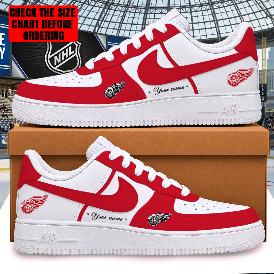[PUCK DROP DEAL] NEW CUSTOMIZED NHL22 DRW DETROIT RED WINGS AF1 SHOES