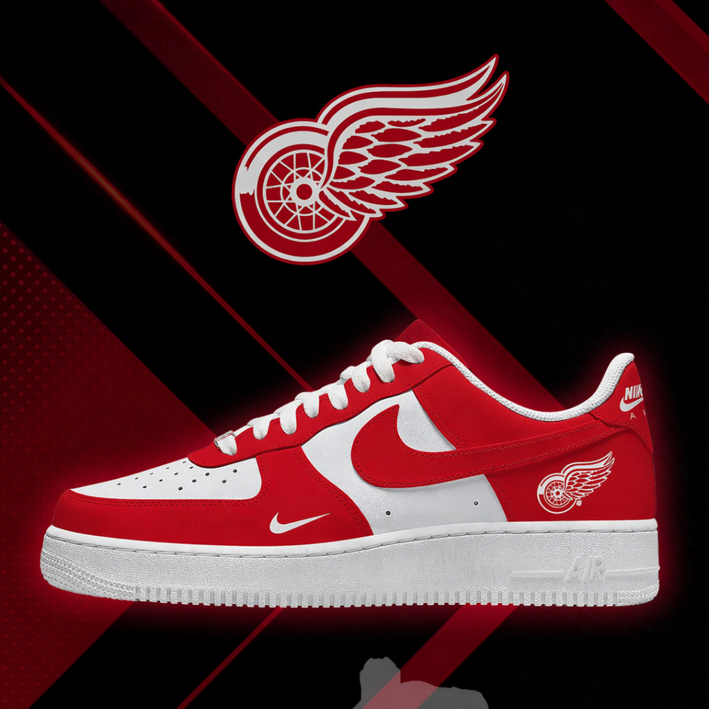 [PUCK DROP DEAL] NEW CUSTOMIZED NHL22 DRW DETROIT RED WINGS AF1 SHOES