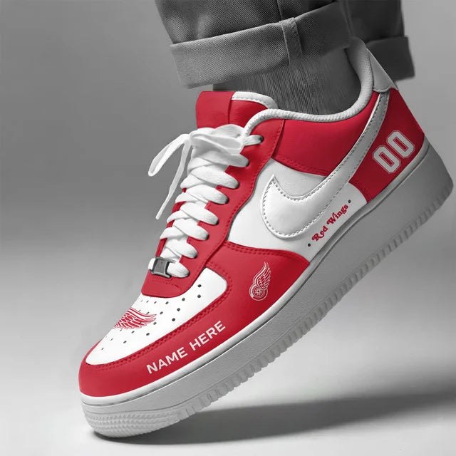 [PUCK DROP DEAL] NEW CUSTOMIZED NHL22 DRW DETROIT RED WINGS AF1 SHOES