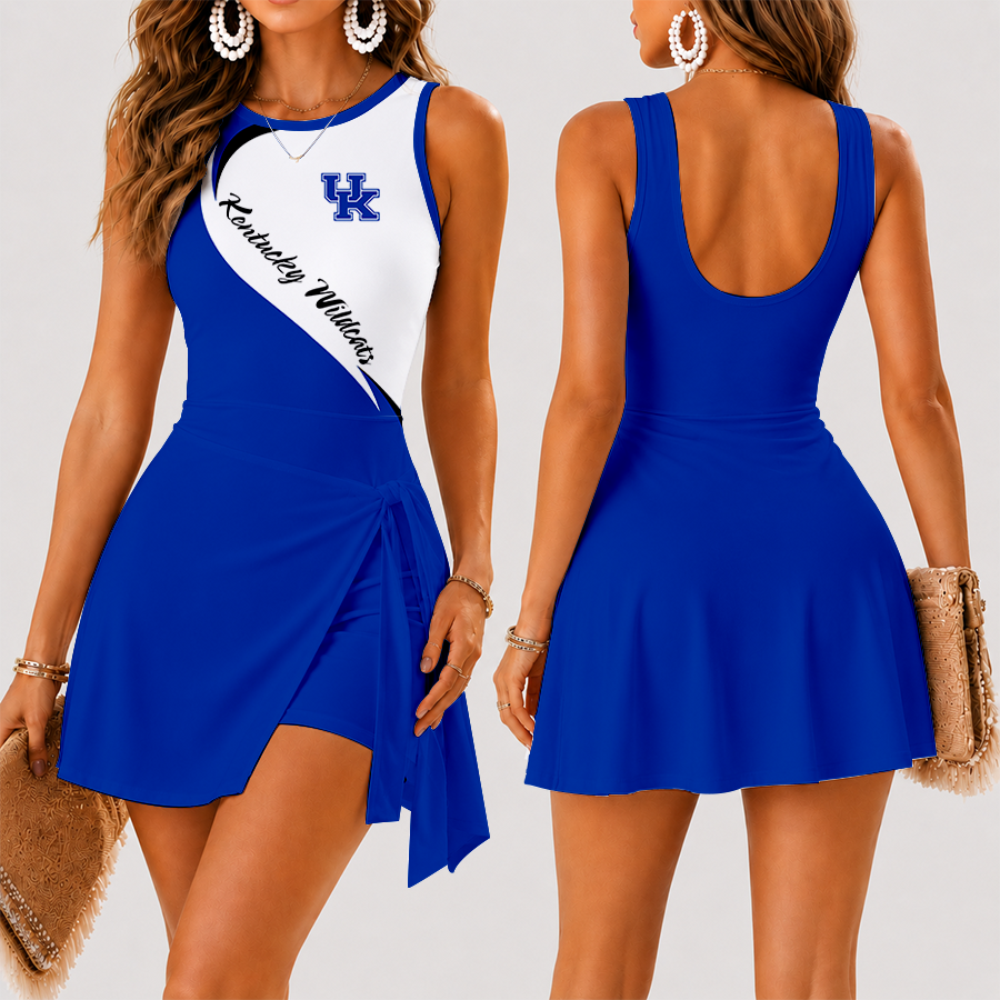 [SLAM DUNK DEAL] NEW CUSTOMIZED NCAA MAM22 KEW KENTUCKY WILDCATS WOMEN'S SUMMER SKORT DRESS