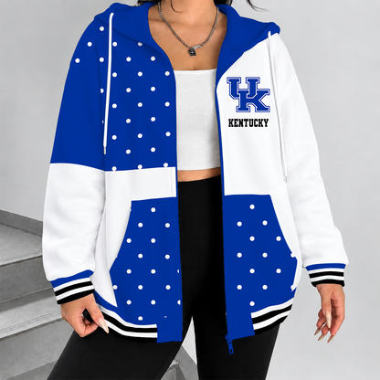 [SLAM DUNK DEAL] NEW CUSTOMIZED NCAA MAM22 KEW KENTUCKY WILDCATS STRAPPY ZIP HOODIE