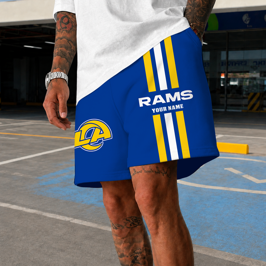 [TOUCHDOWN DEAL] NEW CUSTOMIZED NFL22 LAR LOS ANGELES RAMS SHORT PANTS