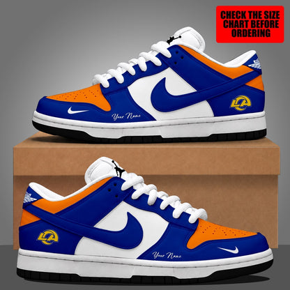 [TOUCHDOWN DEAL] NEW CUSTOMIZED NFL22 LAR LOS ANGELES RAMS DUNK LOW SHOES