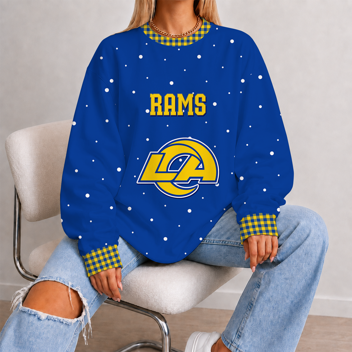 [TOUCHDOWN DEAL] NEW CUSTOMIZED NFL22 LAR LOS ANGELES RAMS UNISEX SWEATSHIRT